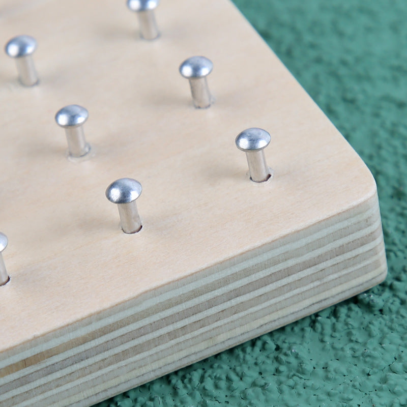 Montessori Geometric Nail Board for Fine-Motor Play