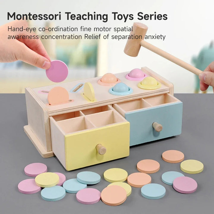 Montessori Wooden Busy Box for Fine Motor Skill Play