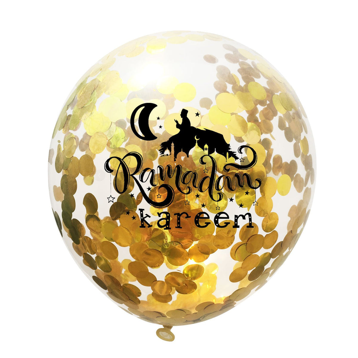 Ramadan Kareem Balloon Set With Confetti Sparkle Decor
