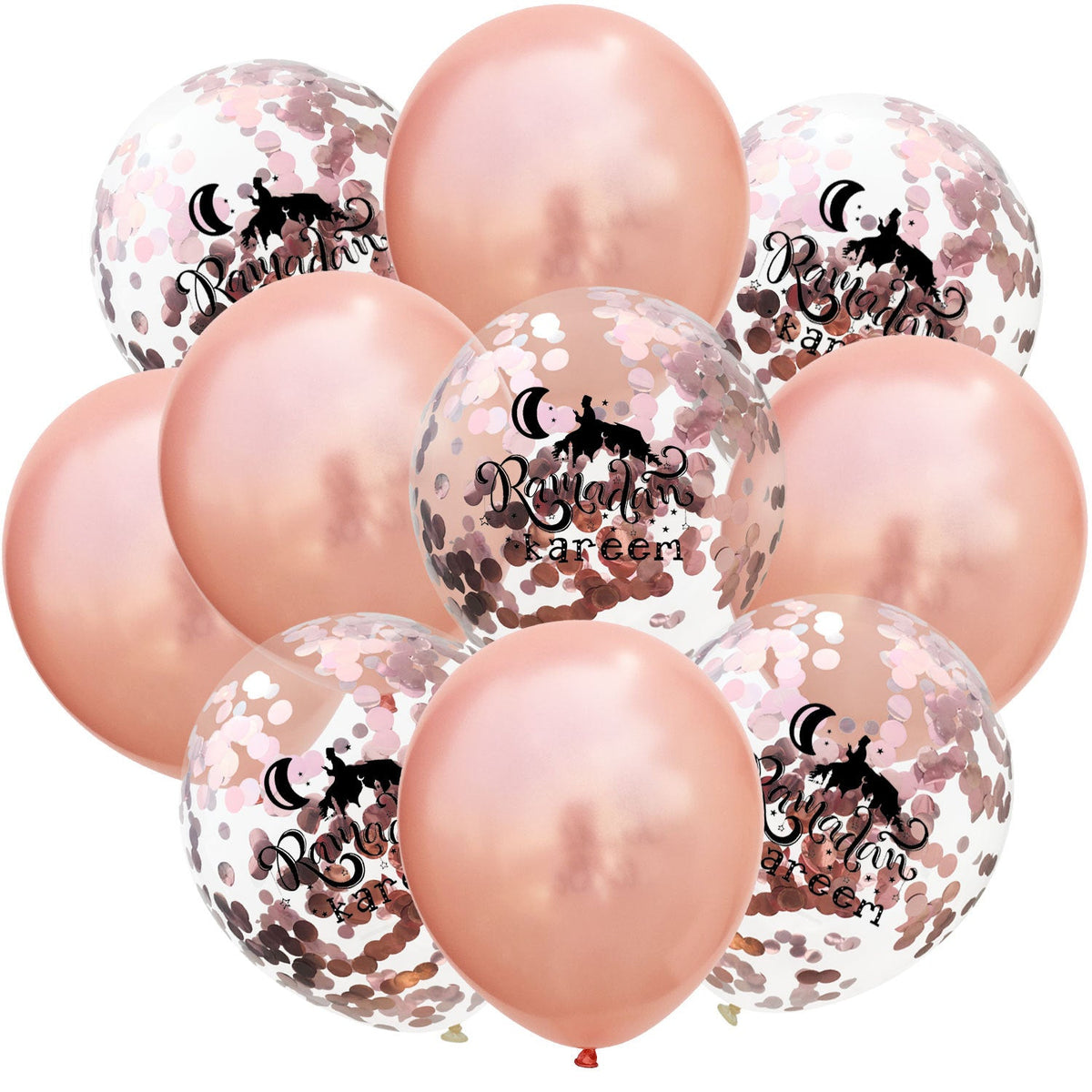 Ramadan Kareem Balloon Set With Confetti Sparkle Decor