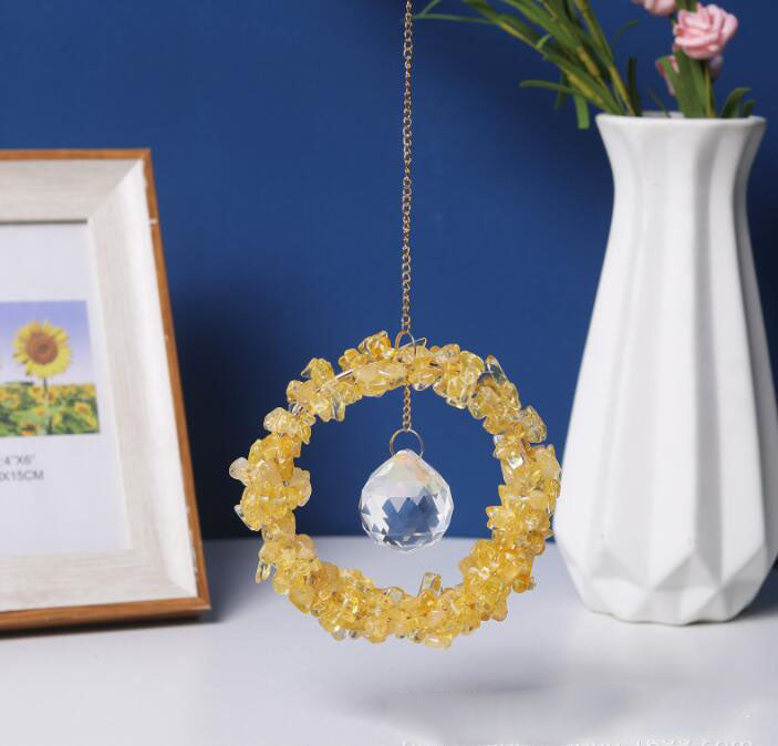 Crystal Sun Moon Window Hanging Decor for Colorful Sparkle