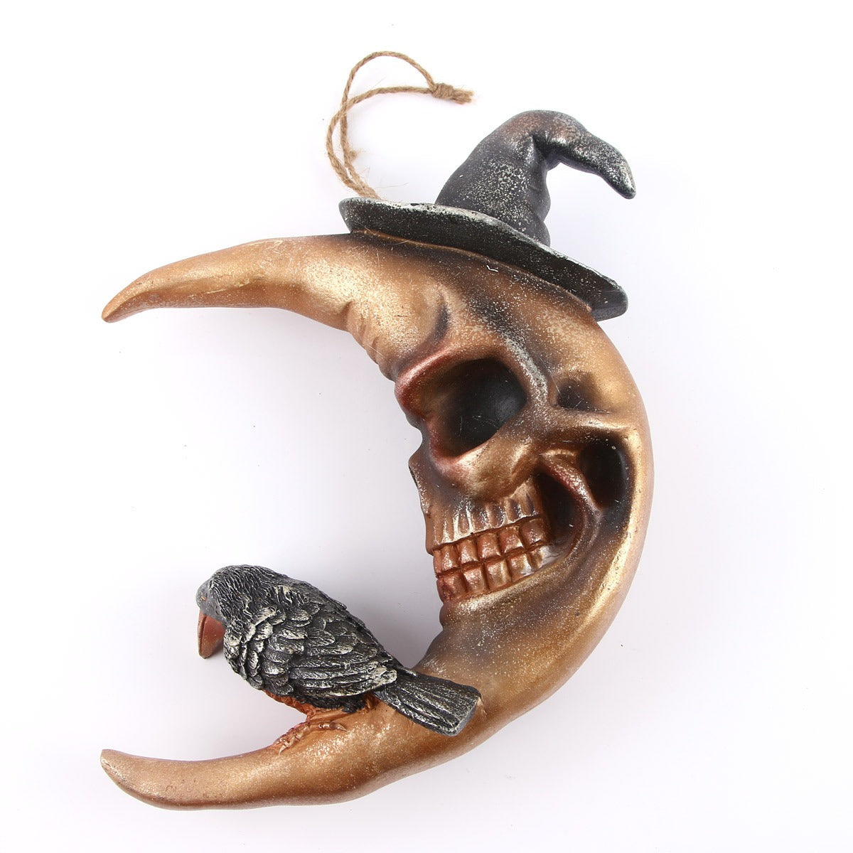 Moonbird Skull Ornament – Gothic Crescent Moon Decor