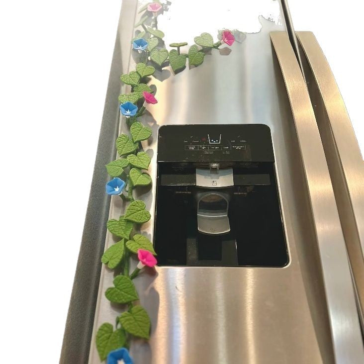 3D Morning Glory Refrigerator Magnet Vine Kitchen Decor