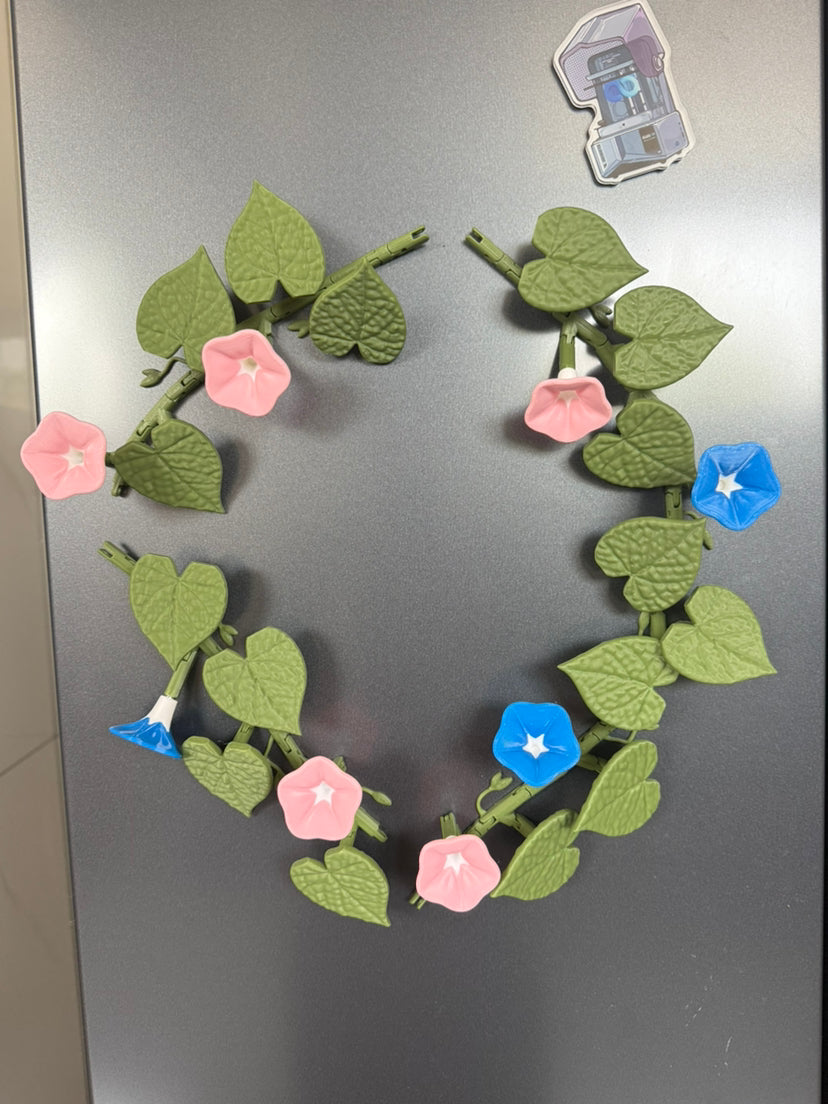 3D Morning Glory Refrigerator Magnet Vine Kitchen Decor