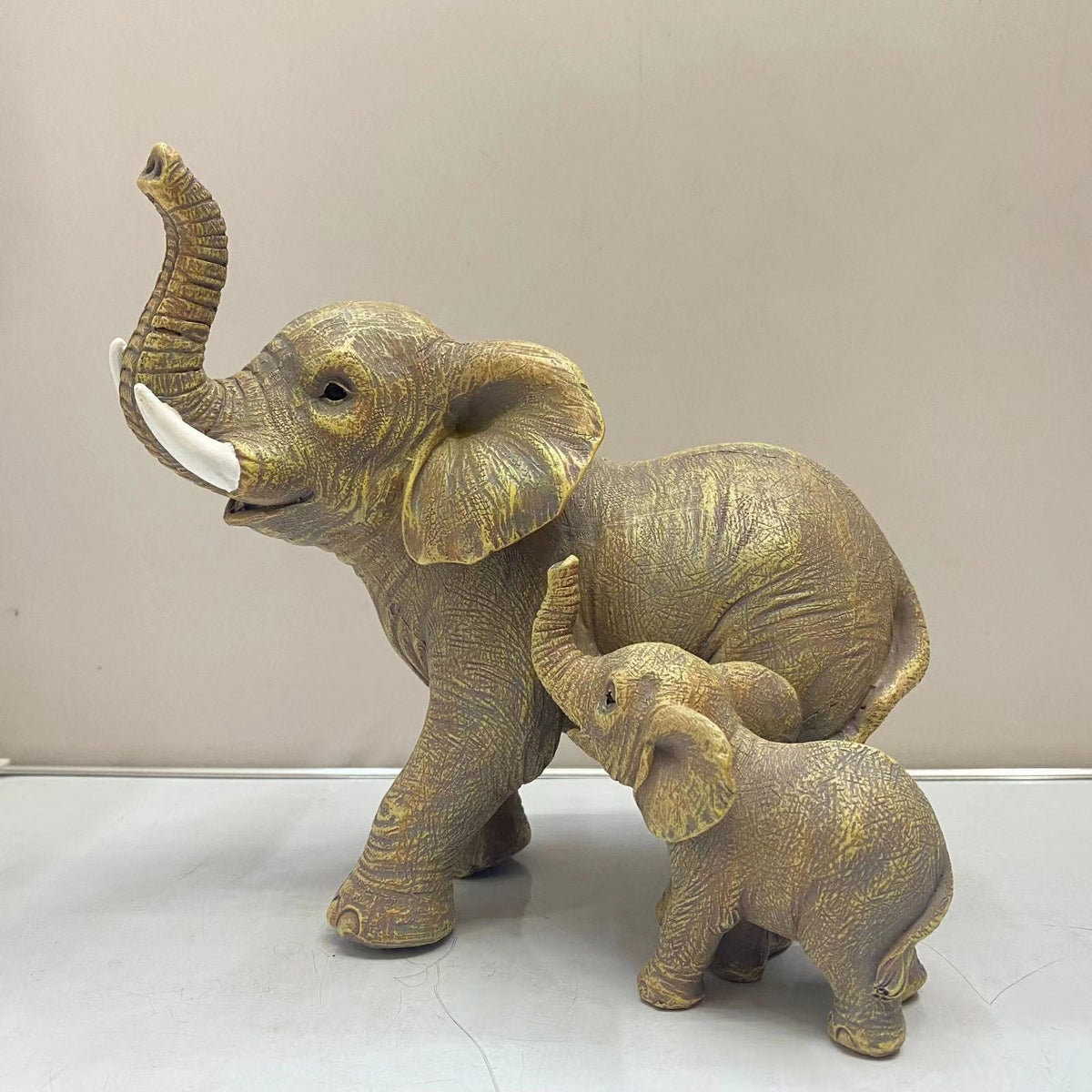 Mother and Child Elephant Sculpture for Meaningful Decor