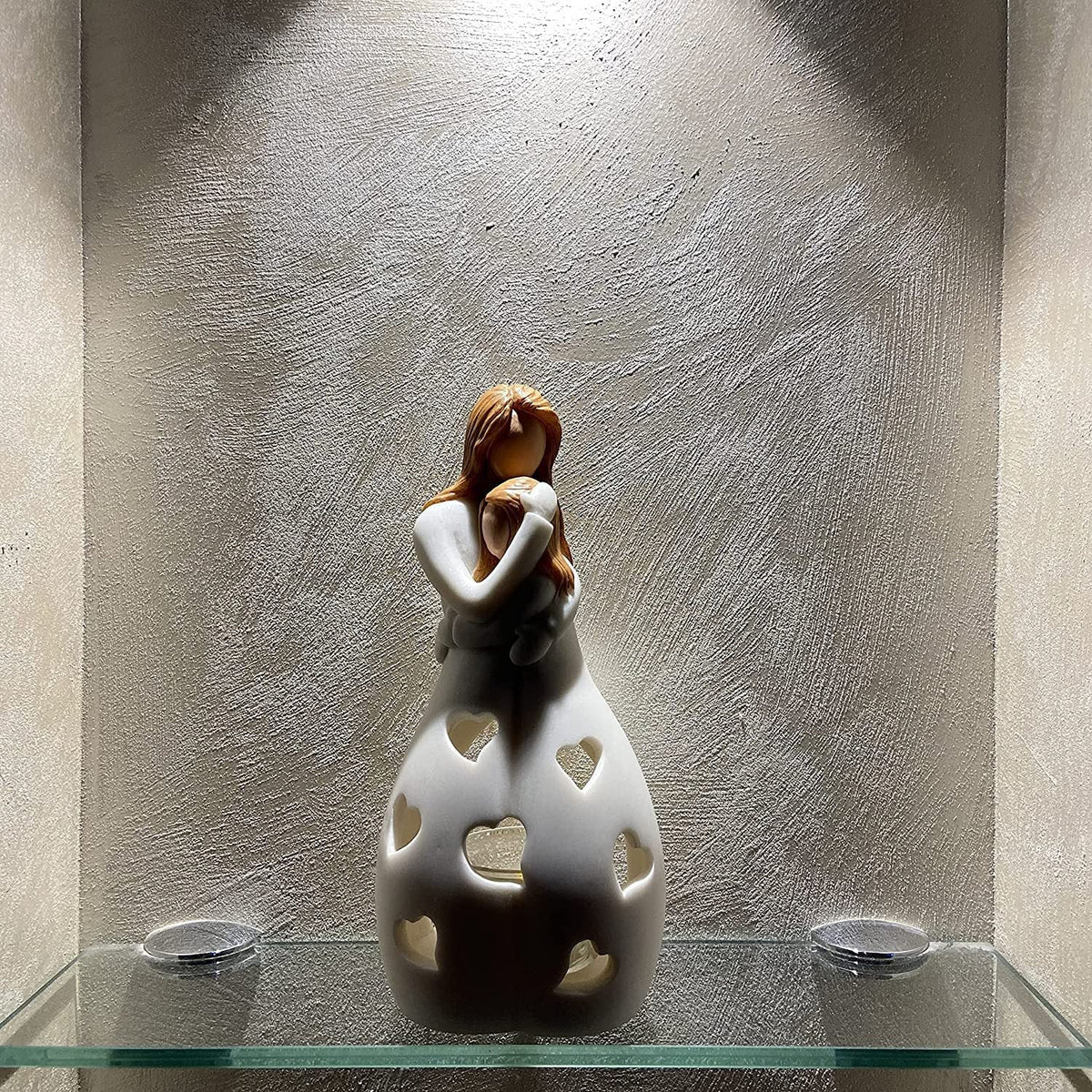 Mother-Daughter Candle Holder With Warm Glowing LED
