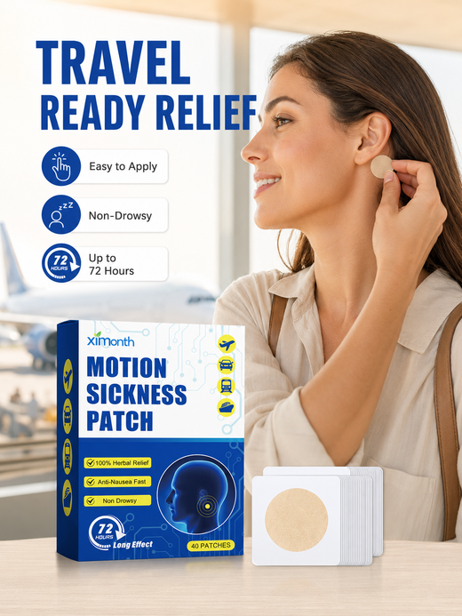 Motion Sickness Patch — 72-Hour Herbal Relief Behind the Ear