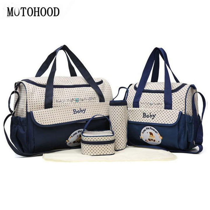 5-Piece Baby Diaper Bag Set With Organized Storage