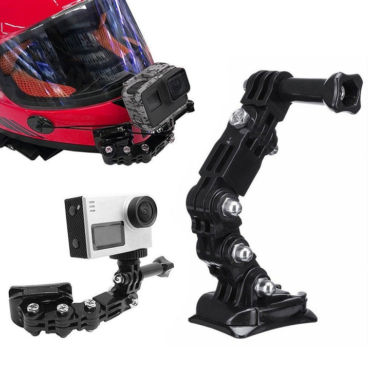 Motorcycle Helmet Camera Mount with Adhesive Base Arm
