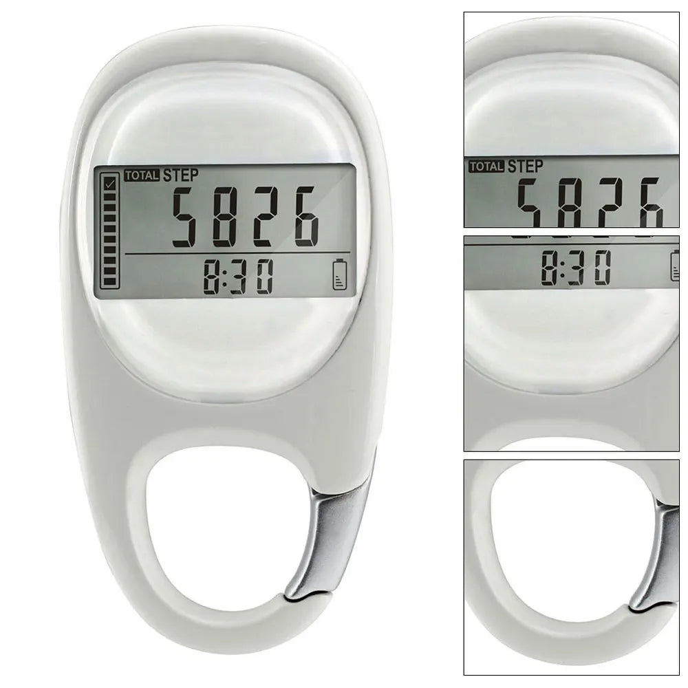 Clip-On Step Counter Pedometer with Big LCD Display