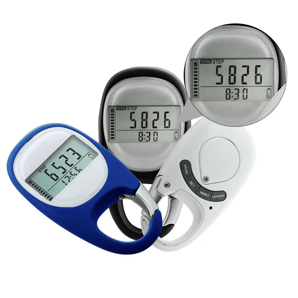 Clip-On Step Counter Pedometer with Big LCD Display