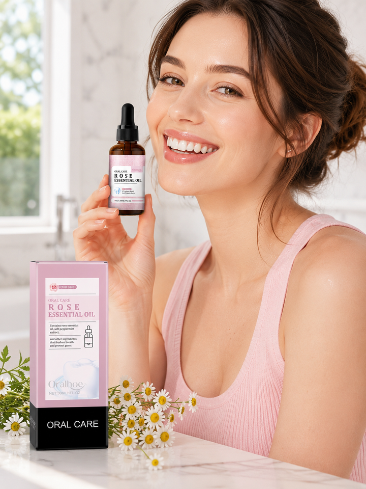 Rose Essential Oil Mouthwash — Freshens Breath & Protects Gums