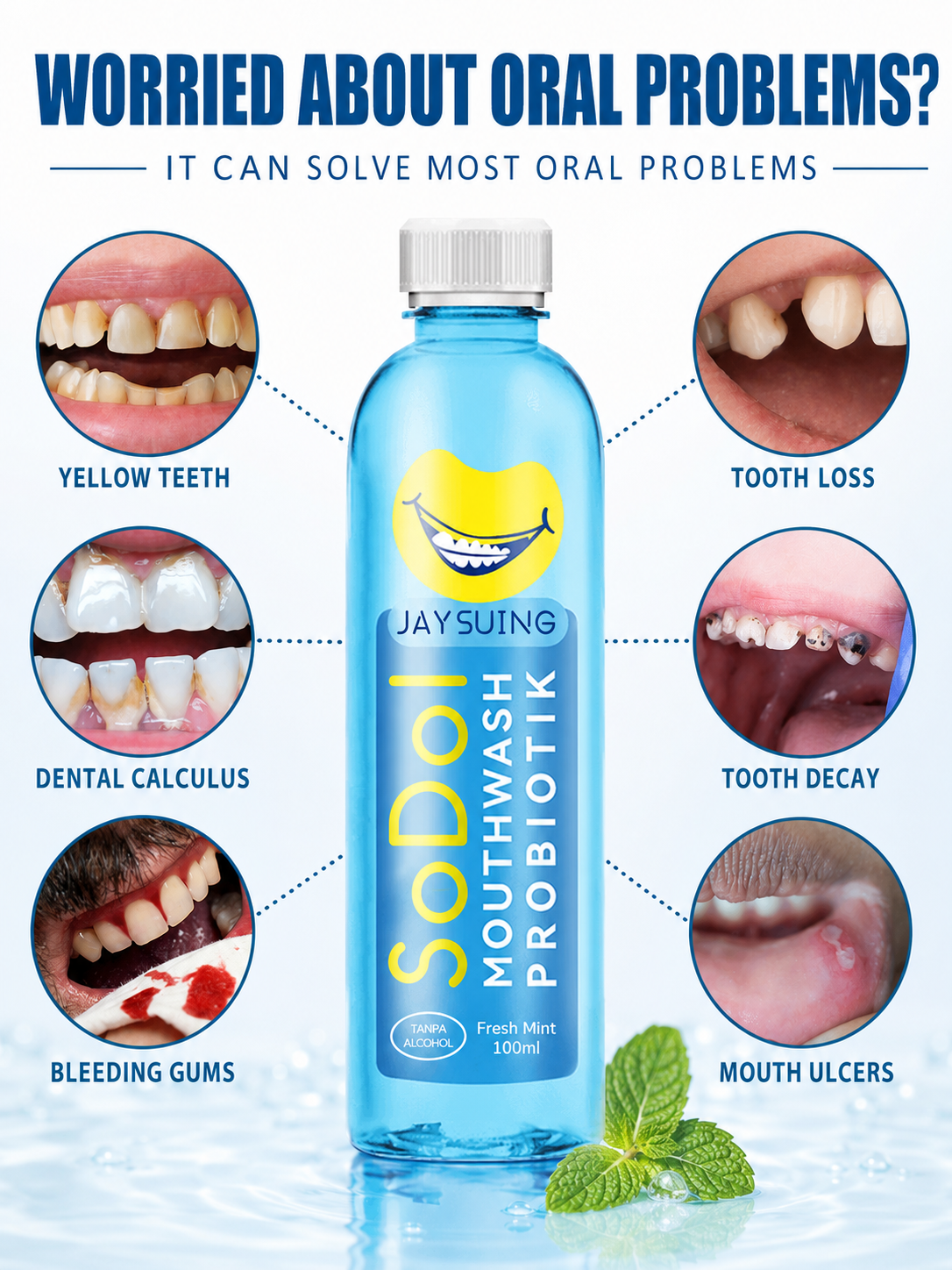 Mouthwash Removes Stains & Freshens Breath — Alcohol-Free