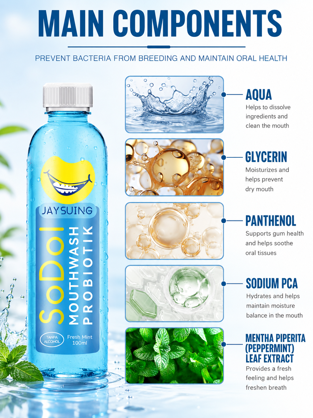 Mouthwash Removes Stains & Freshens Breath — Alcohol-Free