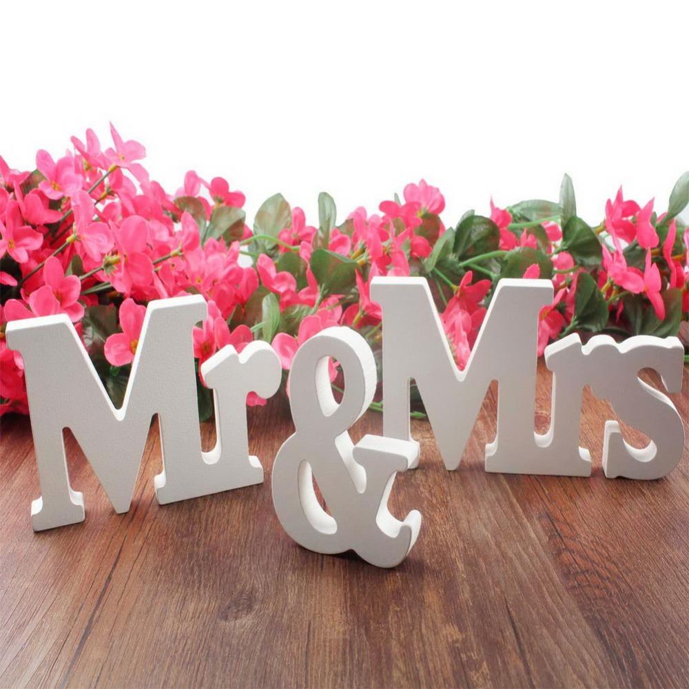 Mr & Mrs Wedding Decor – White Freestanding Letters