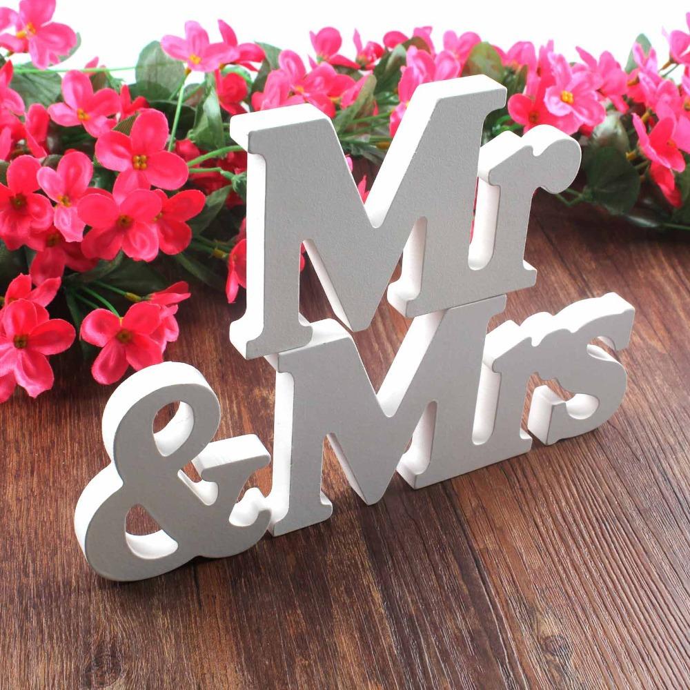 Mr & Mrs Wedding Decor – White Freestanding Letters