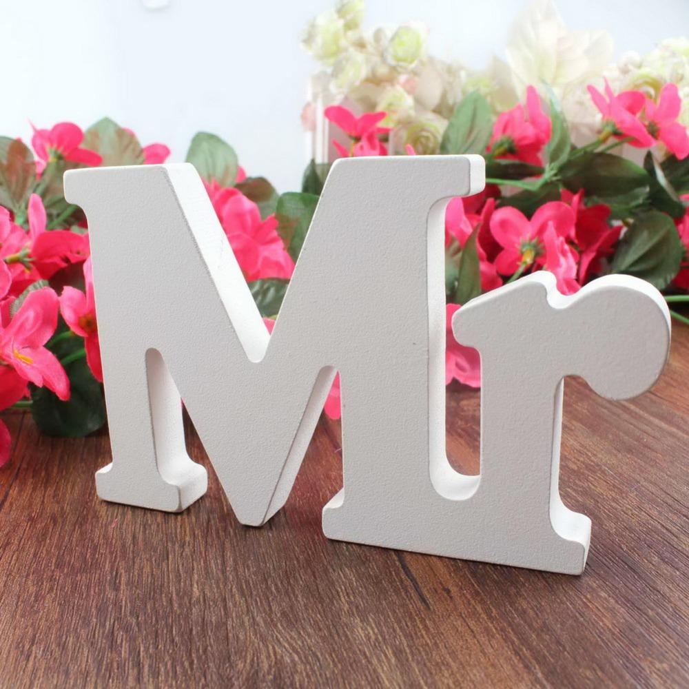 Mr & Mrs Wedding Decor – White Freestanding Letters