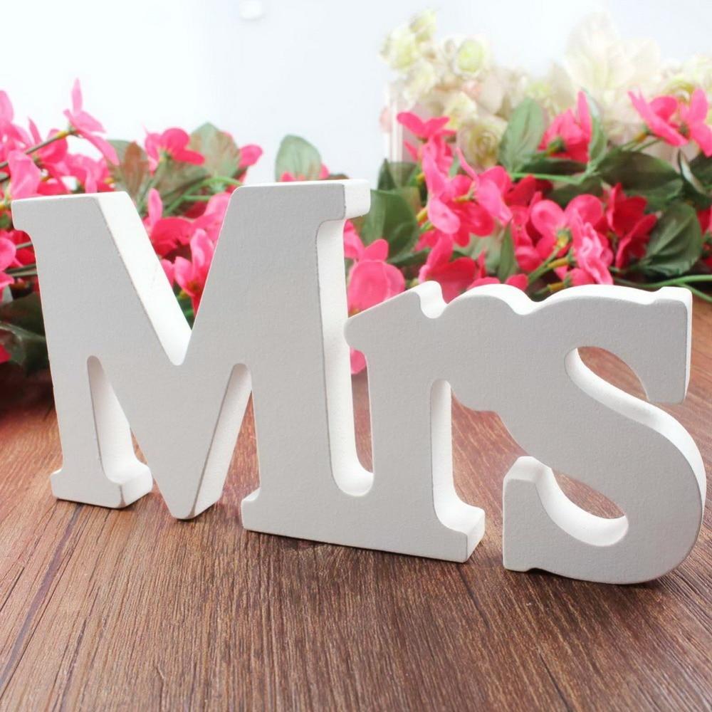 Mr & Mrs Wedding Decor – White Freestanding Letters