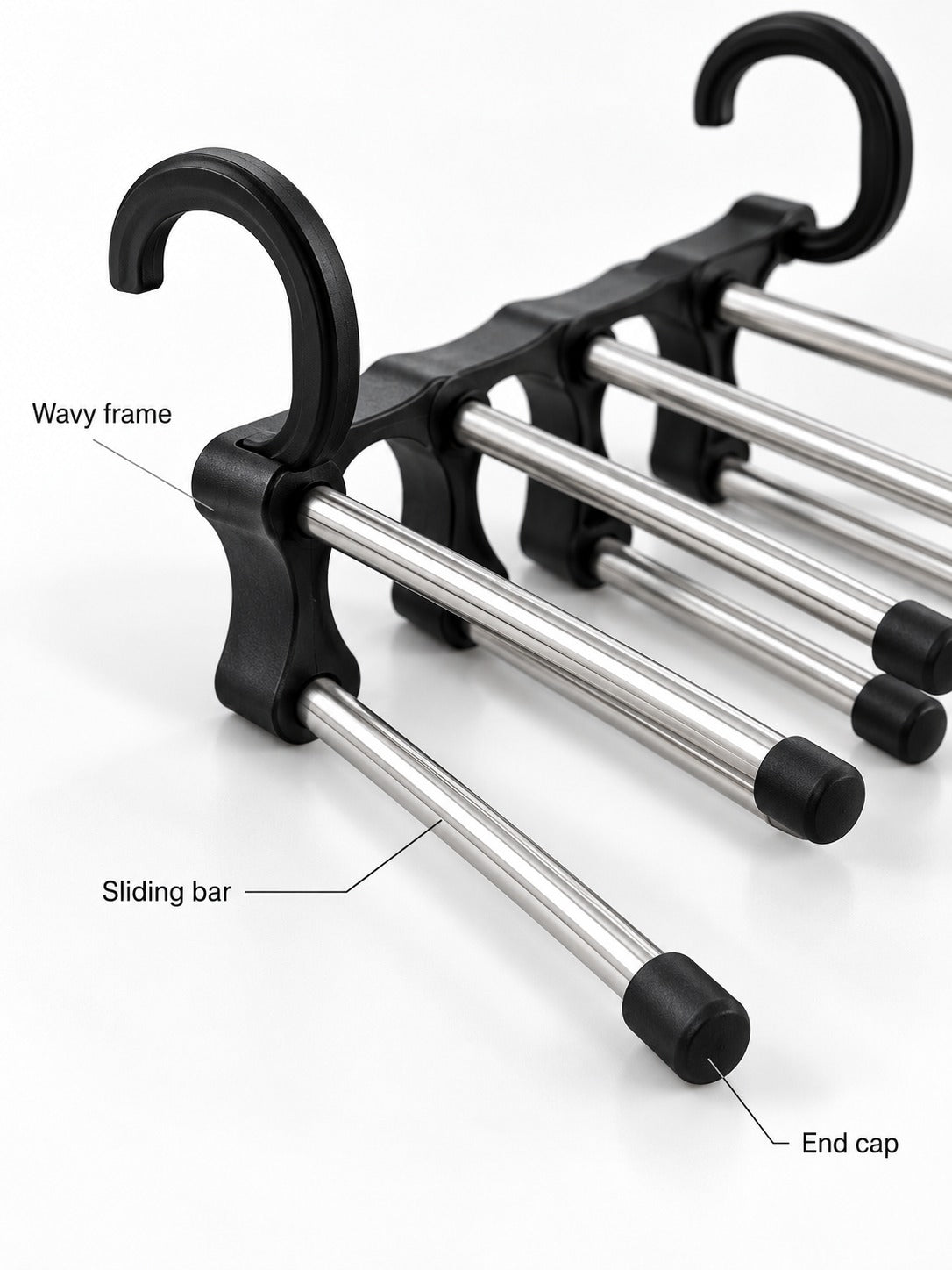 Multi-Bar Pants Rack for Closet: Hangs 5 Pairs Neatly