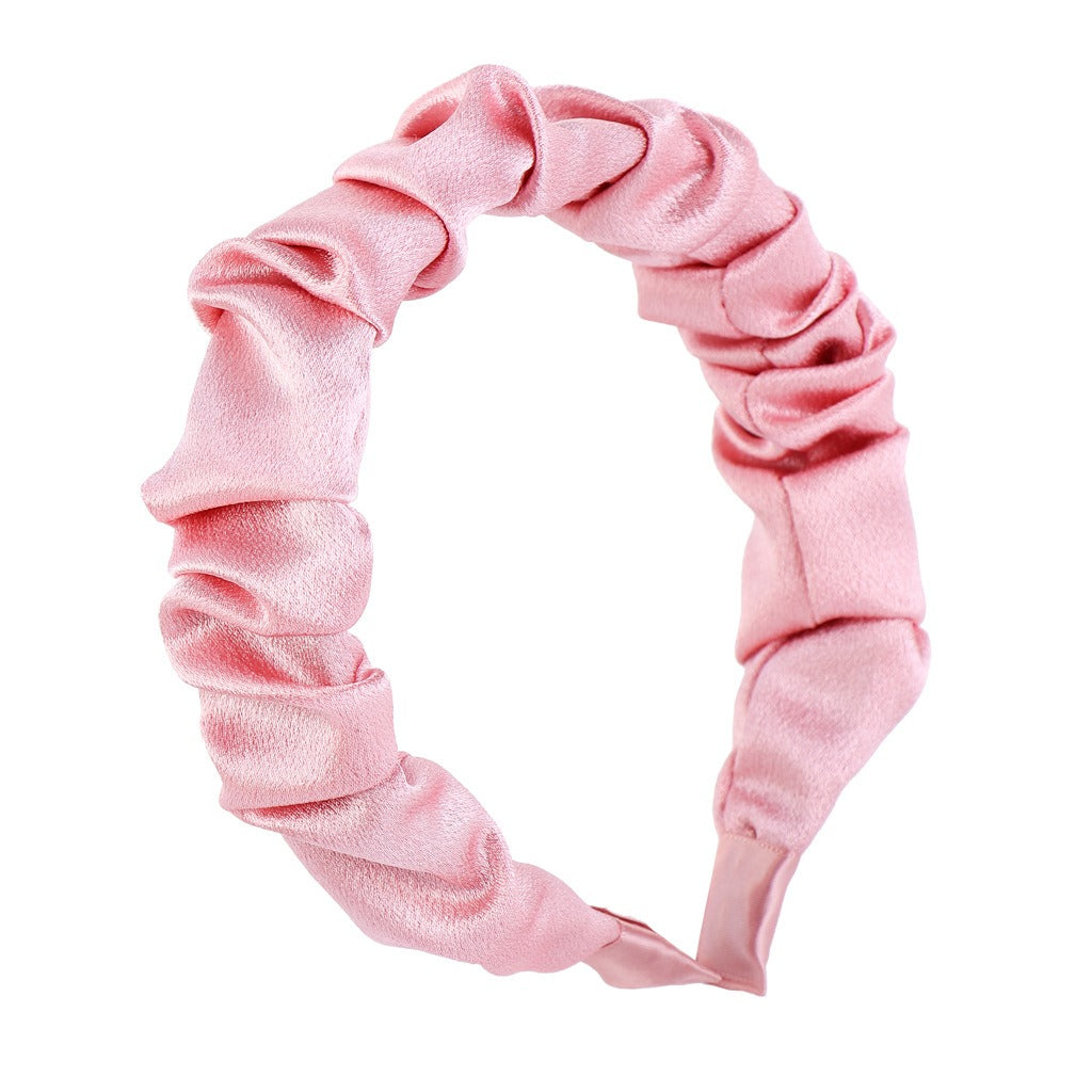 Retro Pleated Satin Hair Headband for Everyday Styling