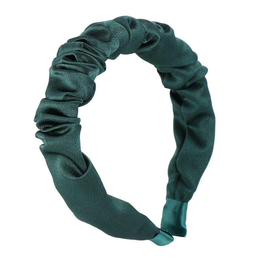 Retro Pleated Satin Hair Headband for Everyday Styling