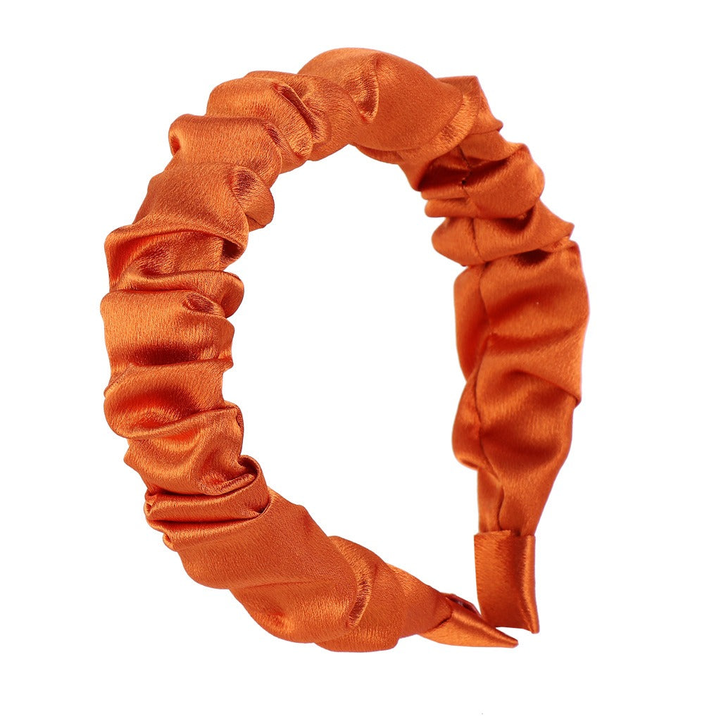Retro Pleated Satin Hair Headband for Everyday Styling