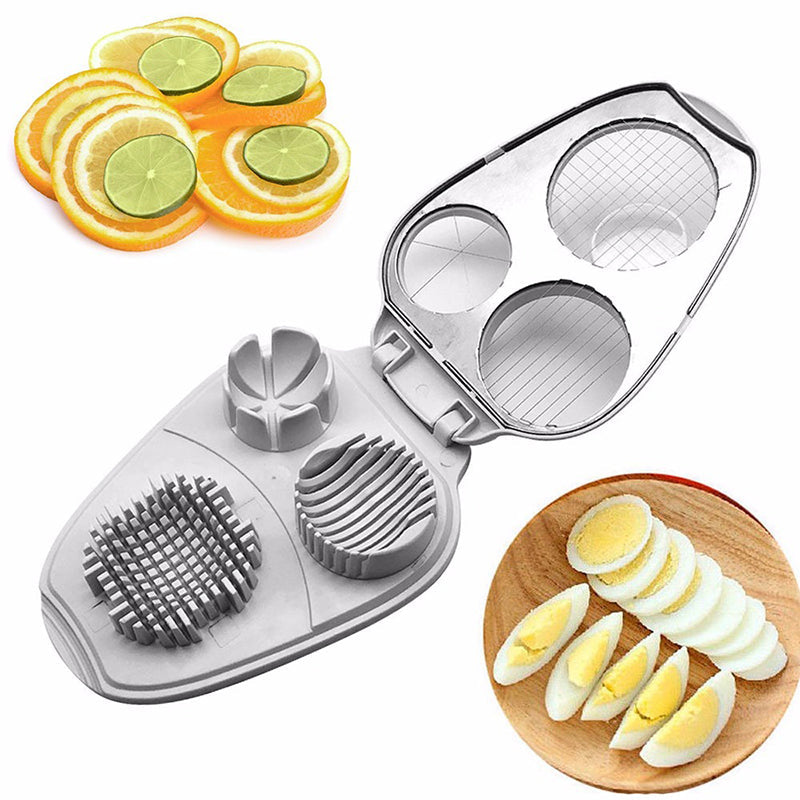 Egg Slicer 3-in-1: Cut Eggs into Wedges, Slices, Dice