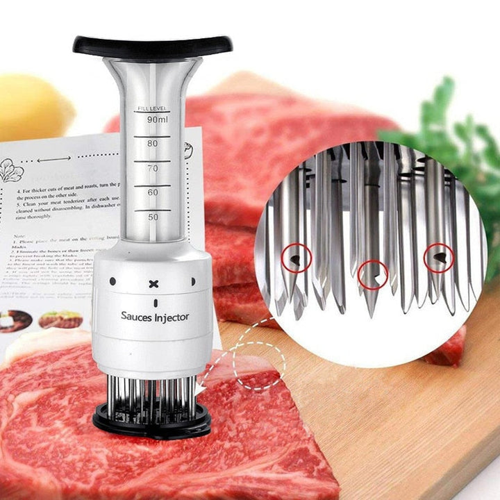Meat Tenderizer Needle with 90ml Marinade Injector