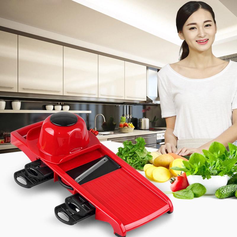 Vegetable Slicer With 6 Blades: Slice, Julienne, Grate