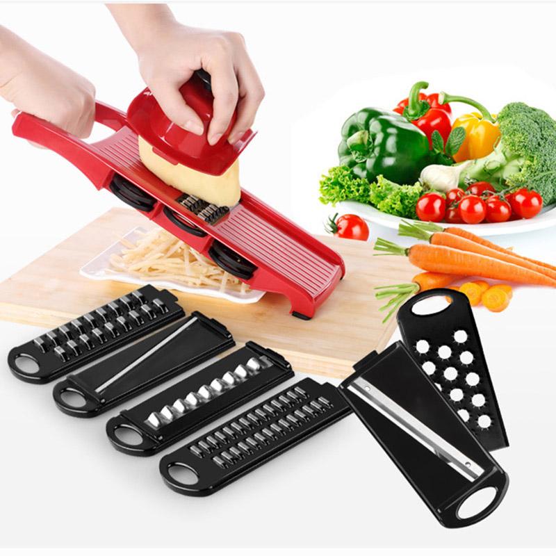 Vegetable Slicer With 6 Blades: Slice, Julienne, Grate