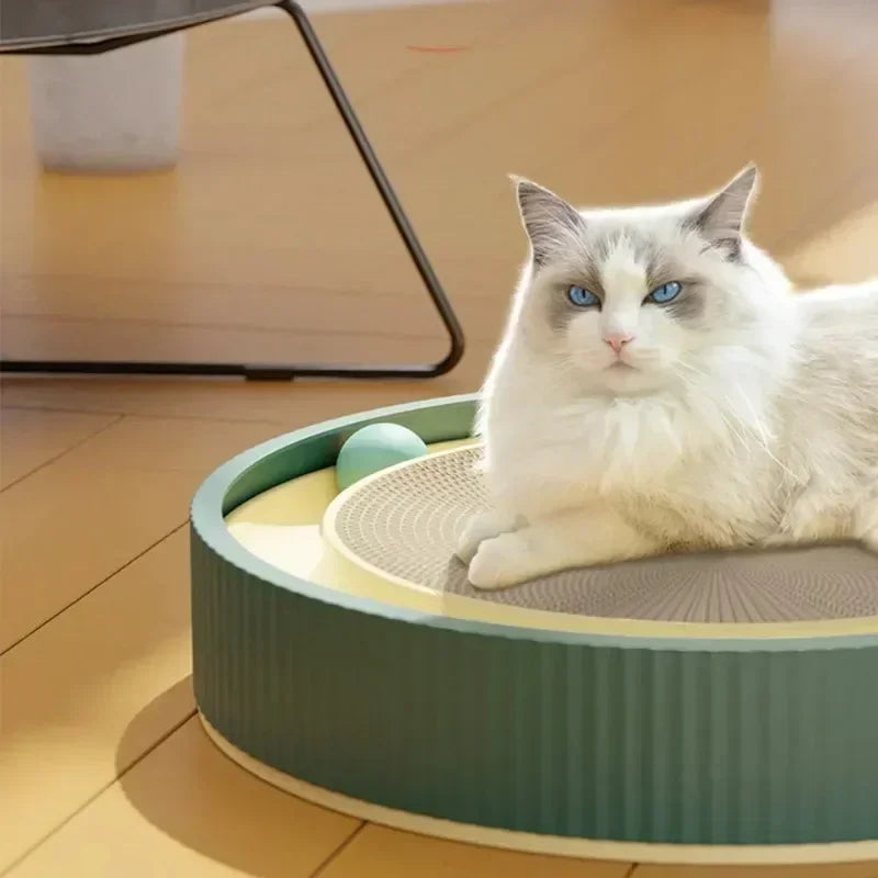 Round Cat Scratcher, Toy & Lounging Nest for Indoor Cats