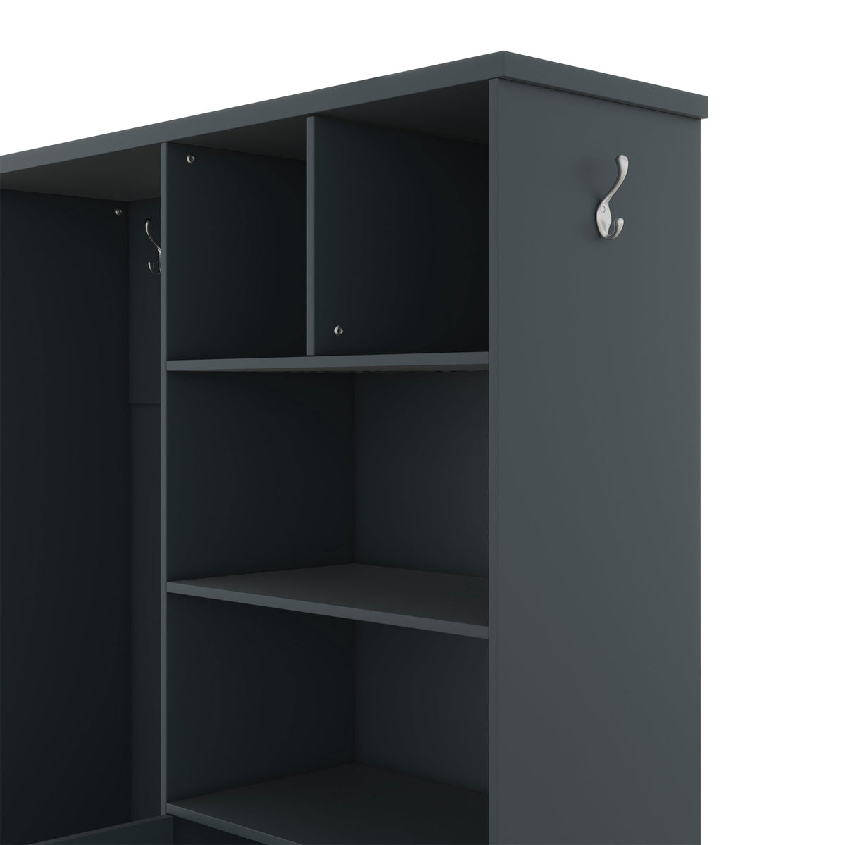 Hall Tree with Shoe Drawer, Storage Cabinet and Coat Hooks