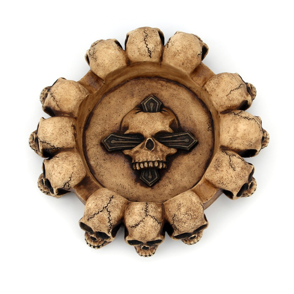 Multi-Headed Skeleton Ashtray for Gothic Home Decor