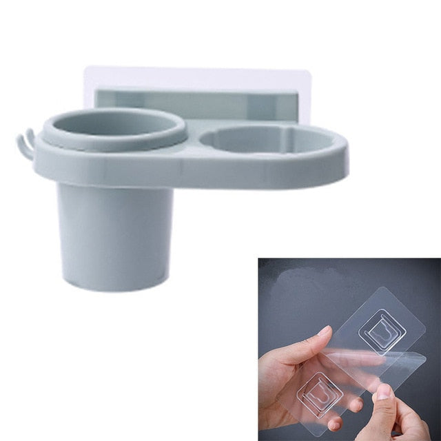 Wall Mounted Hair Dryer Holder Bathroom Storage Rack