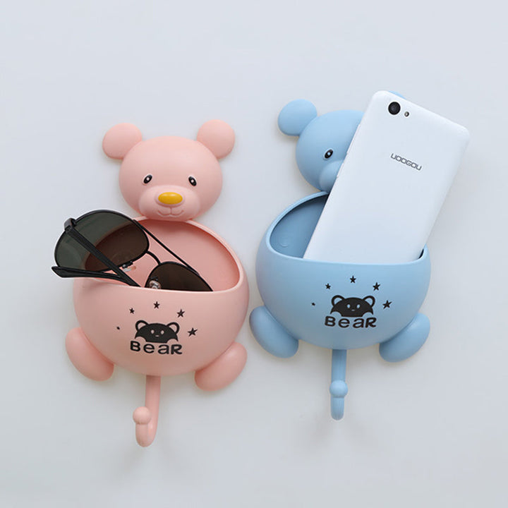 Bear Wall Toothbrush Holder with Hook for Bathroom Sink