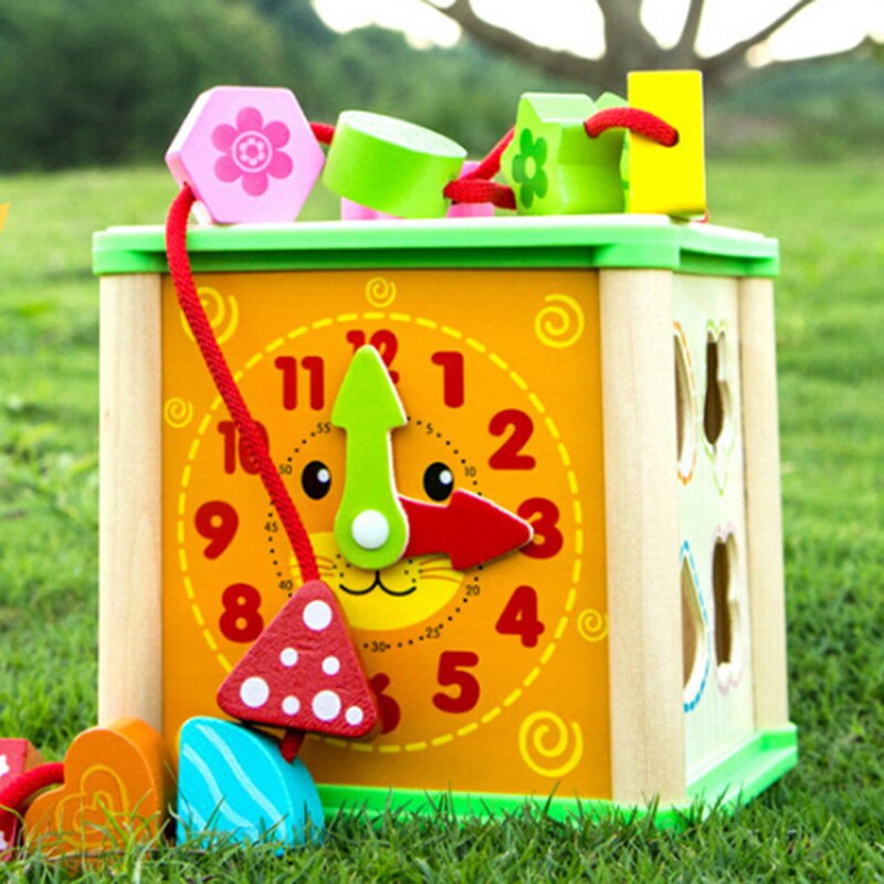 Wooden Montessori Activity Cube for Hands-On Learning