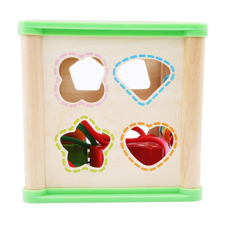 Wooden Montessori Activity Cube for Hands-On Learning