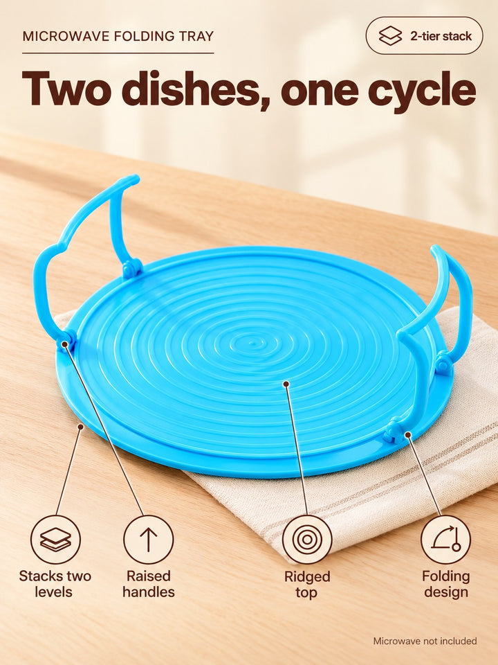 Multi-Tier Microwave Tray: Heat Two Dishes at Once