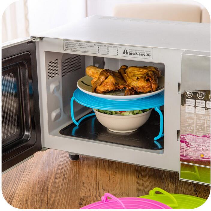 Microwave Stackable Shelf Rack for Heating Two Dishes