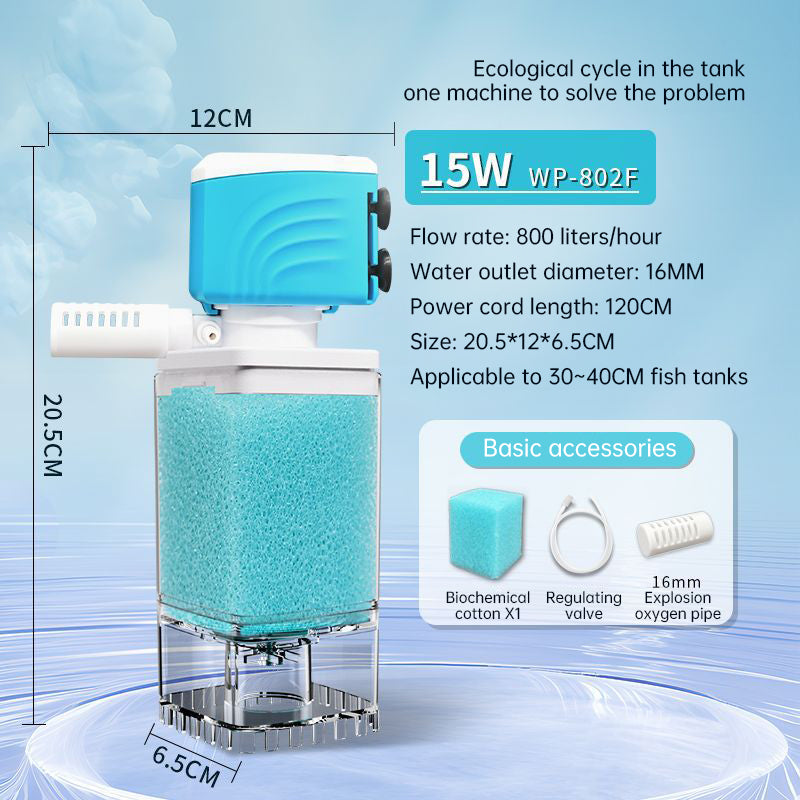 Aquarium Sponge Filter With 3000L/H Water Circulation