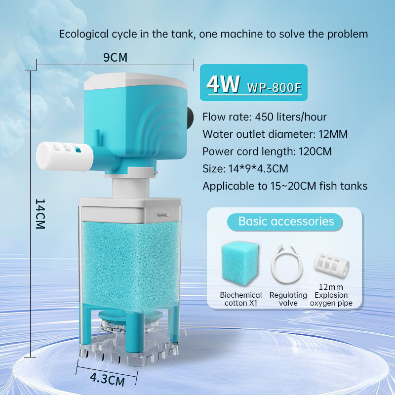 Aquarium Sponge Filter With 3000L/H Water Circulation