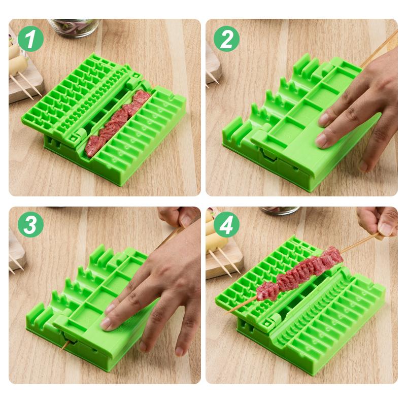 BBQ Kebab Skewer Maker for Meat, Slices and Veggies