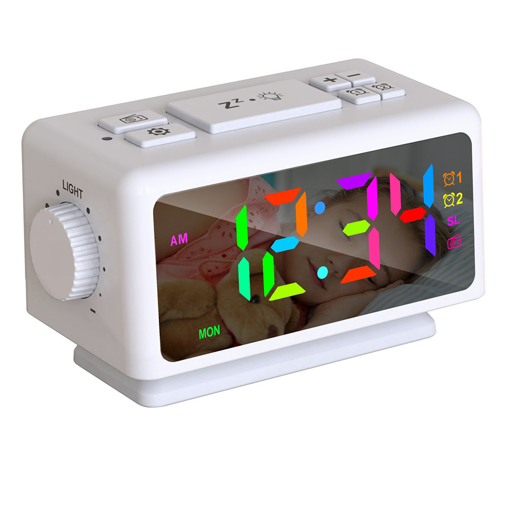 Alarm Clock with Light — Dual Alarms and FM Radio