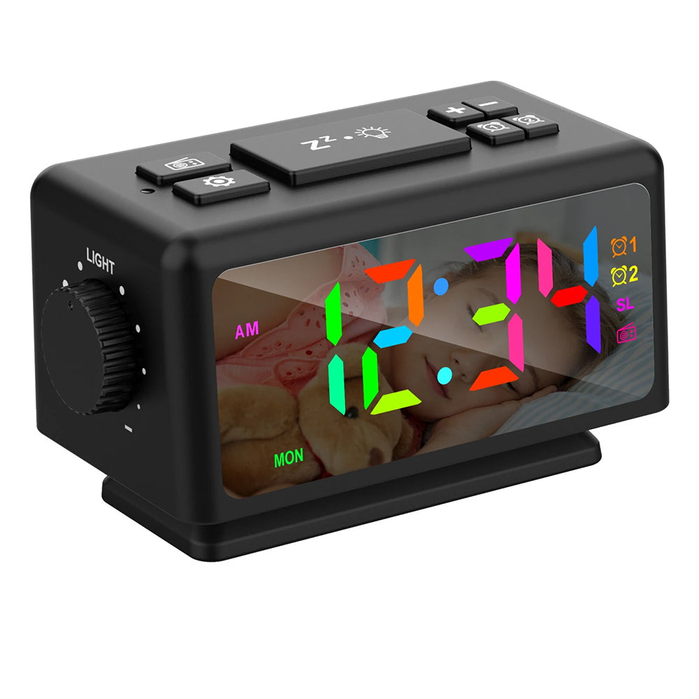 Alarm Clock with Light — Dual Alarms and FM Radio