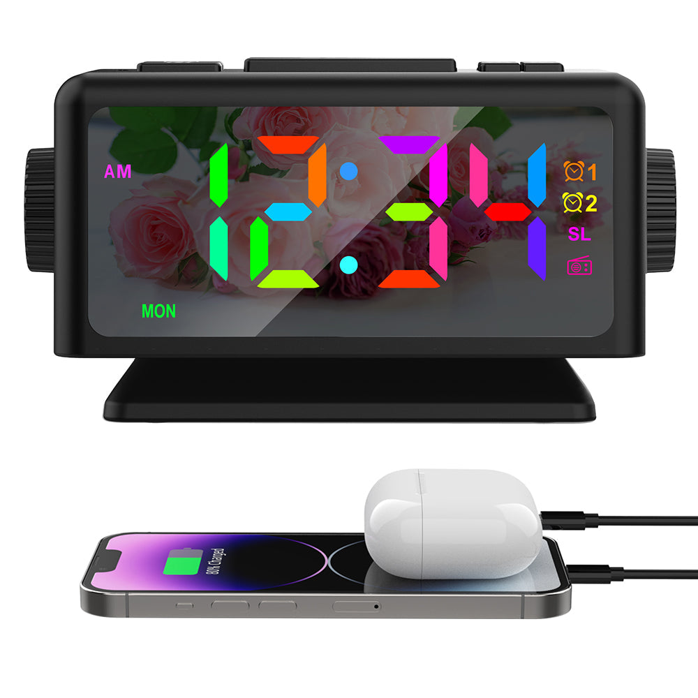 Alarm Clock with Light — Dual Alarms and FM Radio
