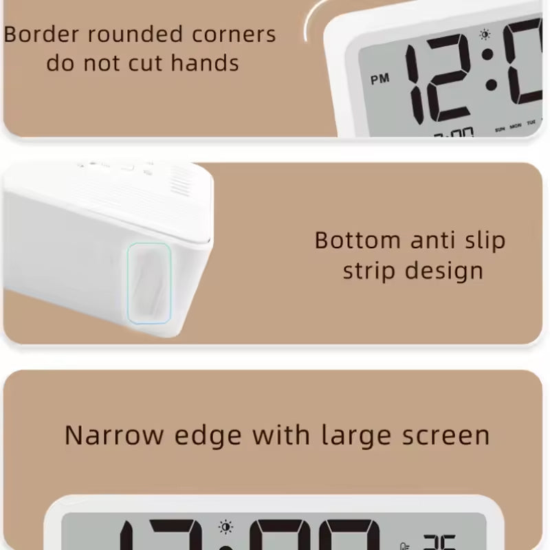 Digital Alarm Clock With Brightness, Temp & Humidity
