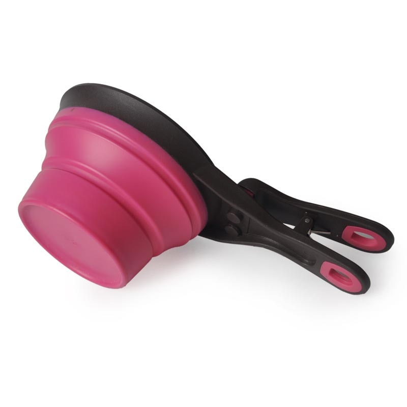 Portable Folding Dog Bowl With Food Measuring Scoop