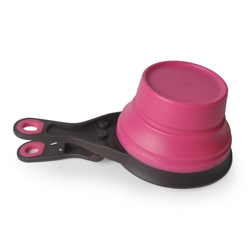 Portable Folding Dog Bowl With Food Measuring Scoop
