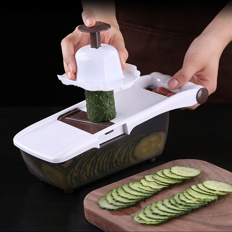 Mandoline Vegetable Slicer: Julienne, Waffle & Grate Cuts