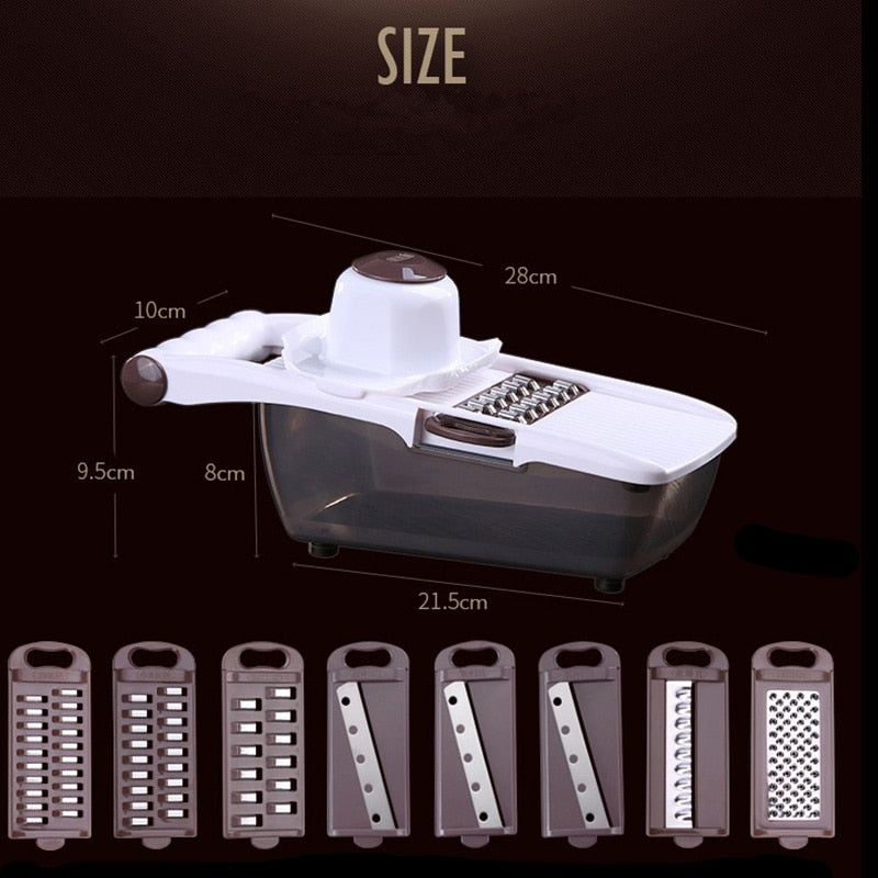 Mandoline Vegetable Slicer: Julienne, Waffle & Grate Cuts
